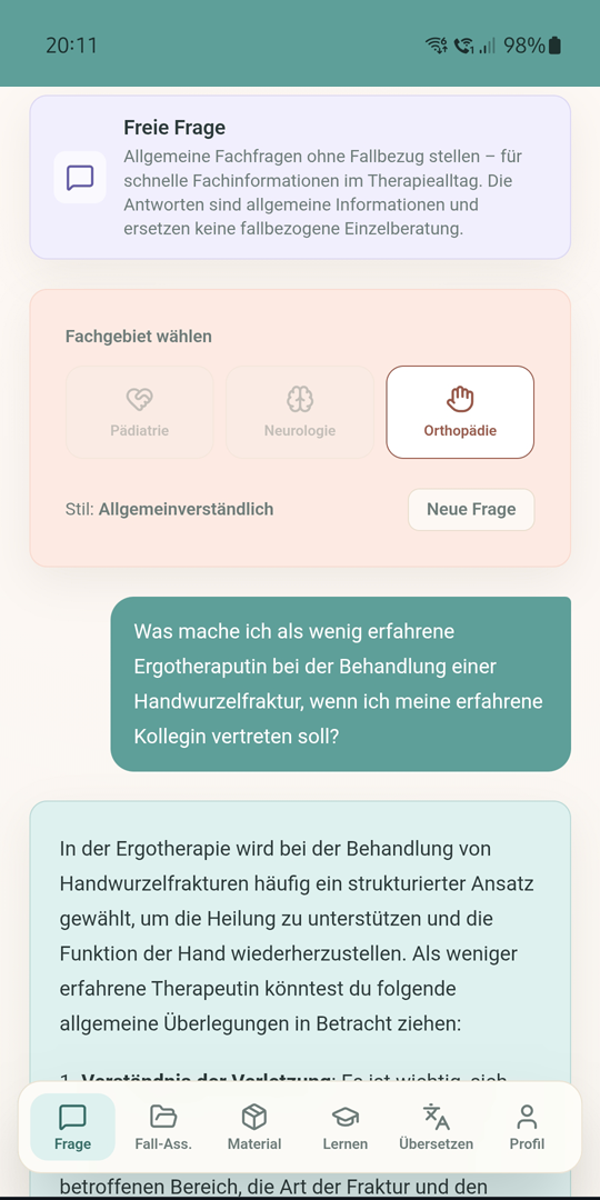 ErgoFlow Freie Fachfragen